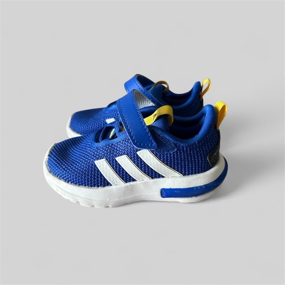 Adidas Kids Racer Blue and White Sneakers - Picture 1 of 6